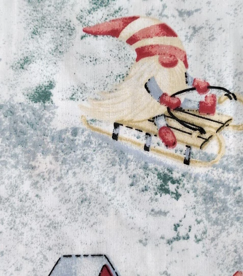 Vánoční bavlněná látka zimní radovánky