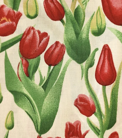 Bavlněná látka tulipány