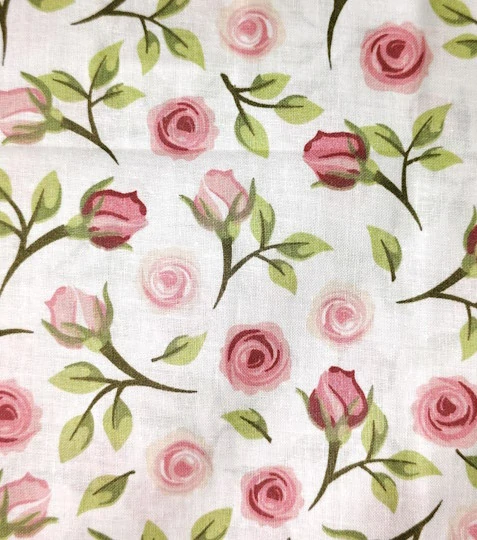 Bavlněná látka růžová poupata