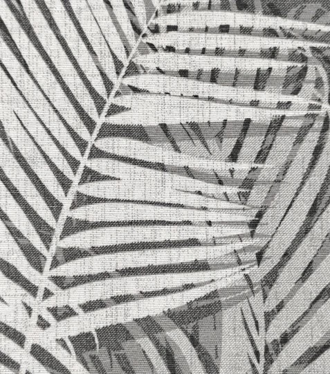 Dekorační látka palmové listy šedé