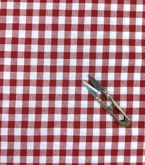 Bavlněný kanafas kostka červená 1 x 1 cm