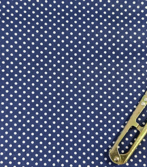 Bavlněná látka puntíky tmavě modré 2mm
