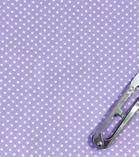 Bavlněná látka puntíky fialkové 2mm
