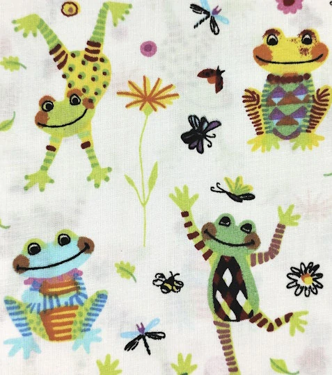 Bavlněná látka žabky