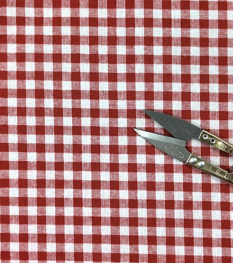 Bavlněný kanafas kostka červená 0,5 x 0,5 cm