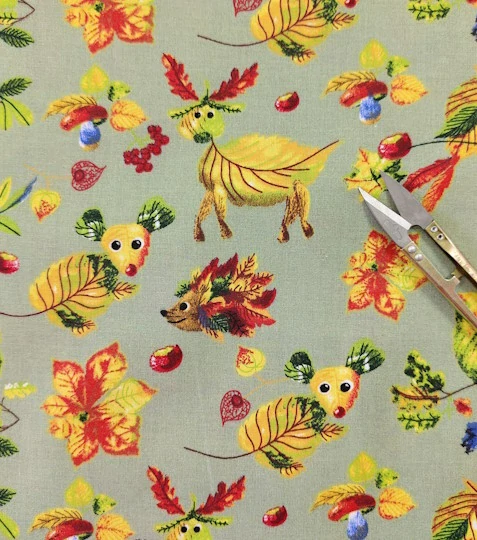 Bavlněná látka zvířátka z listí