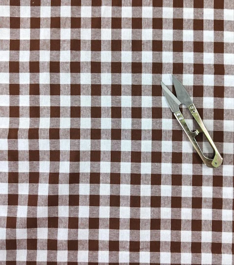 Bavlněný kanafas kostka hnědá 1 x 1 cm