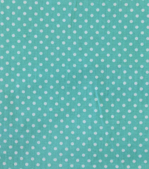Bavlněná látka puntíky aqua green 2mm