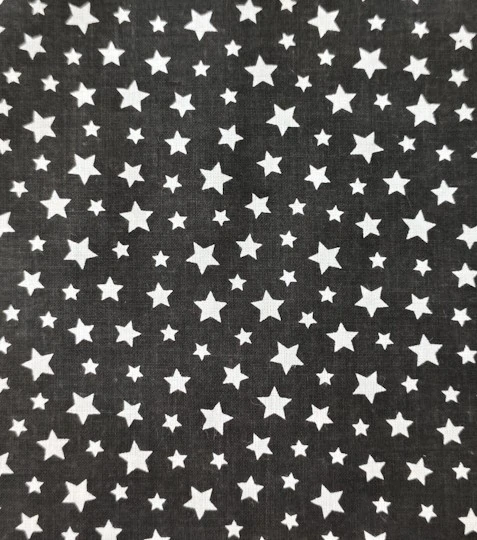 Bavlněná látka hvězdičky na černé