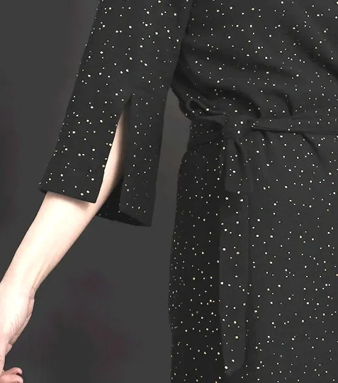 Mušelín plenkovina zlaté tečky na černé