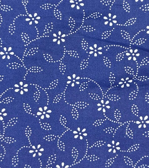 Bavlněná látka modrotisk vlnky