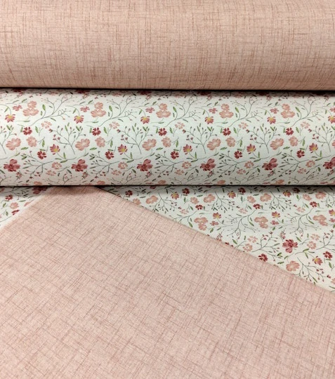 Dekorační látka žíhaná růžová