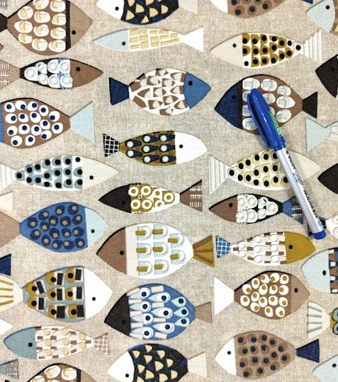 Dekorační látka rybky barevné