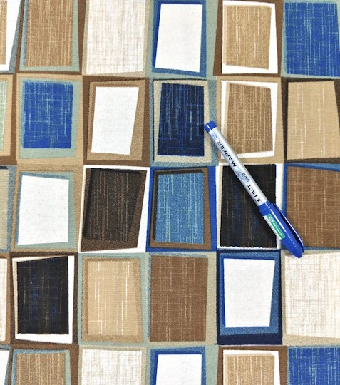 Dekorační látka kostky modré