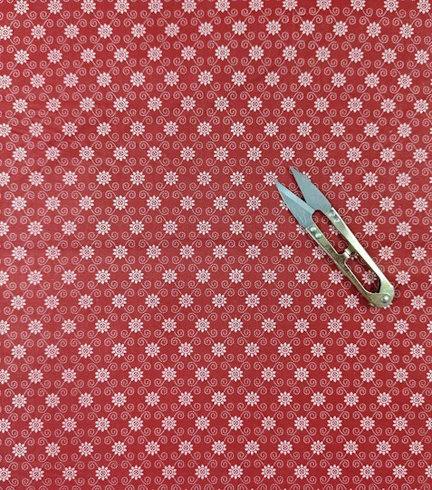 Bavlněná látka sedmikrásky mřížka červené