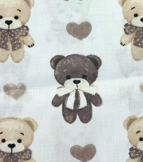 Bavlněná látka medvídci s mašlí