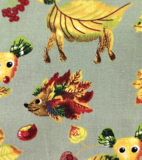 Bavlněná látka zvířátka z listí