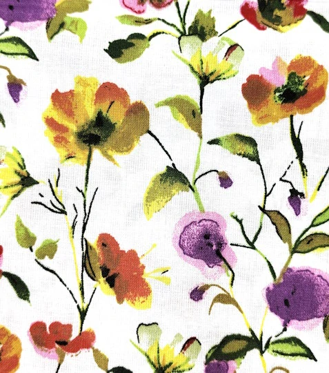 Bavlněná látka letní květy