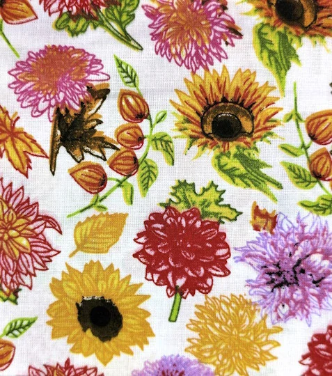 Bavlněná látka jiřiny