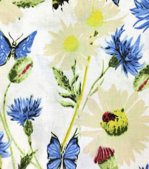 Bavlněná látka chrpy