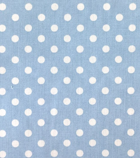 Bavlněná látka puntíky light blue 6 mm