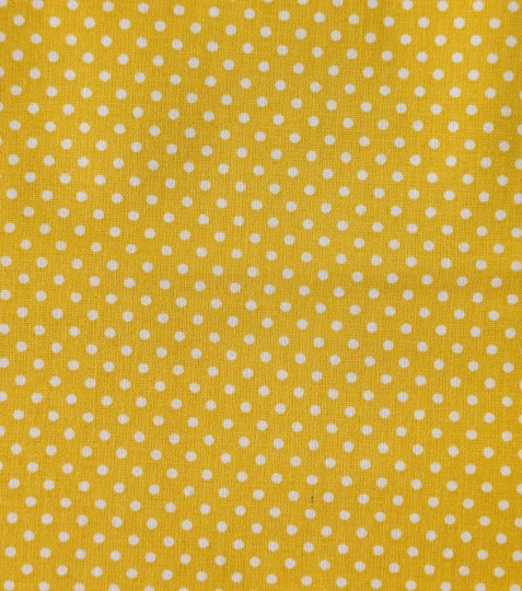 Bavlněná látka puntíky sun yellow 2 mm