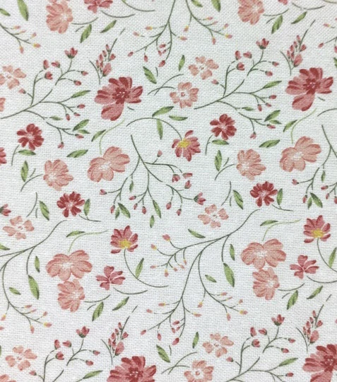 Dekorační látka kvítky růžové