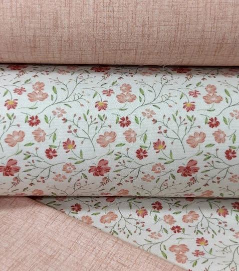 Dekorační látka kvítky růžové