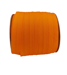 Šikmý proužek bavlněný šíře 18 mm zažehlený oranžový