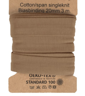 Úpletový šikmý proužek taupe 3 m