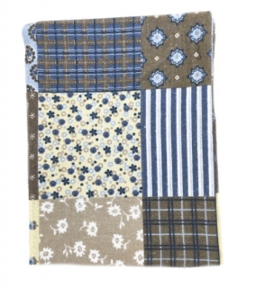 Dětská flanelová plenka patchwork modrý