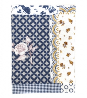 Dětská flanelová plenka patchwork modrobílý