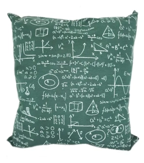 Dekorační polštář matematické vzorce zelené 45 x 45 cm