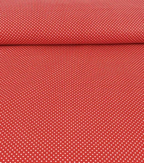 Bavlněná látka puntíky červené 2mm