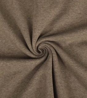 Teplákovina počesaná Sweat melange hnědá