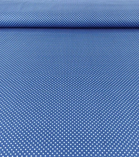 Bavlněná látka puntíky modré 2mm