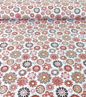 Bavlněná látka mandalky červené