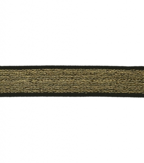 Guma textilní - Lurex zlatá40 mm