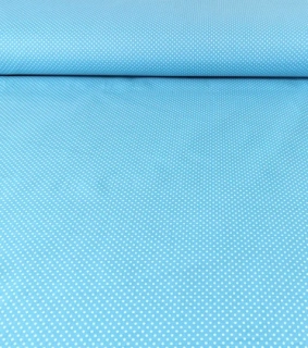 Bavlněná látka puntíky tyrkysové 2mm