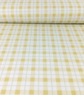 Dekorační látka digitální tisk kostka žlutá 