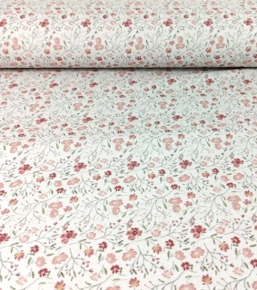 Dekorační látka kvítky růžové