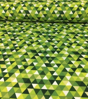 Bavlněná látka triangl zelený