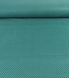 Bavlněná látka puntíky zelené 2mm