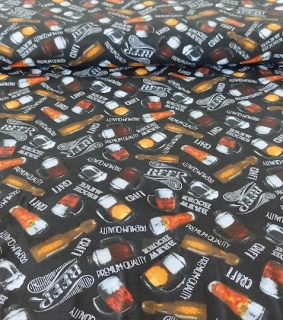 Bavlněná látka pivo na černé