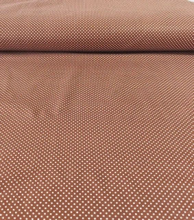 Bavlněná látka puntíky coffee 2mm